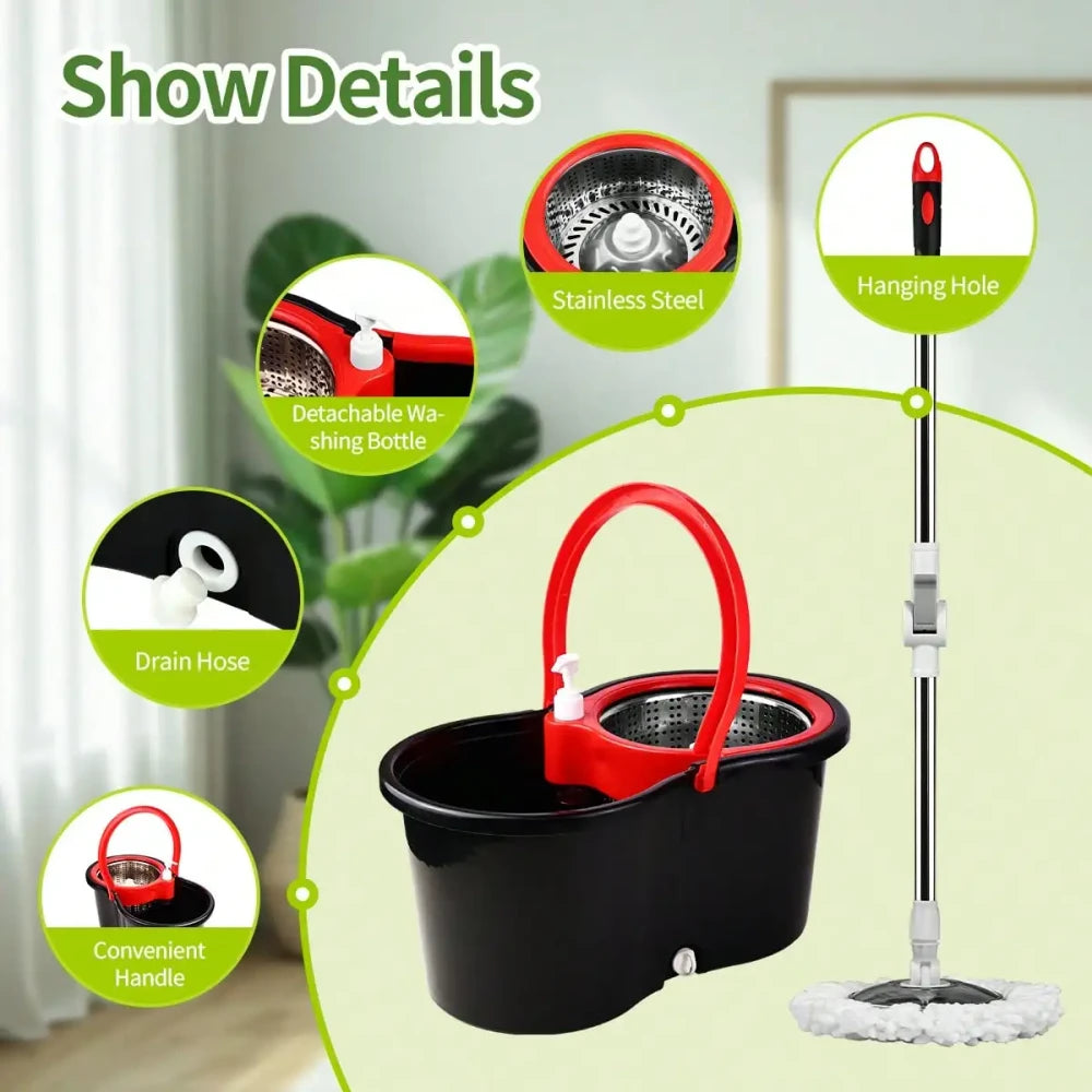 Spin Mop and Wringer Bucket Set
