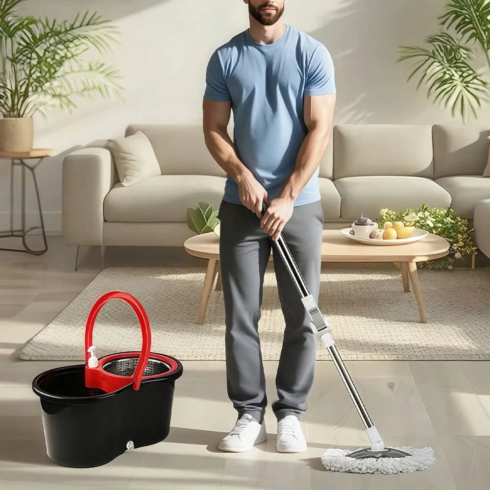 Spin Mop and Wringer Bucket Set