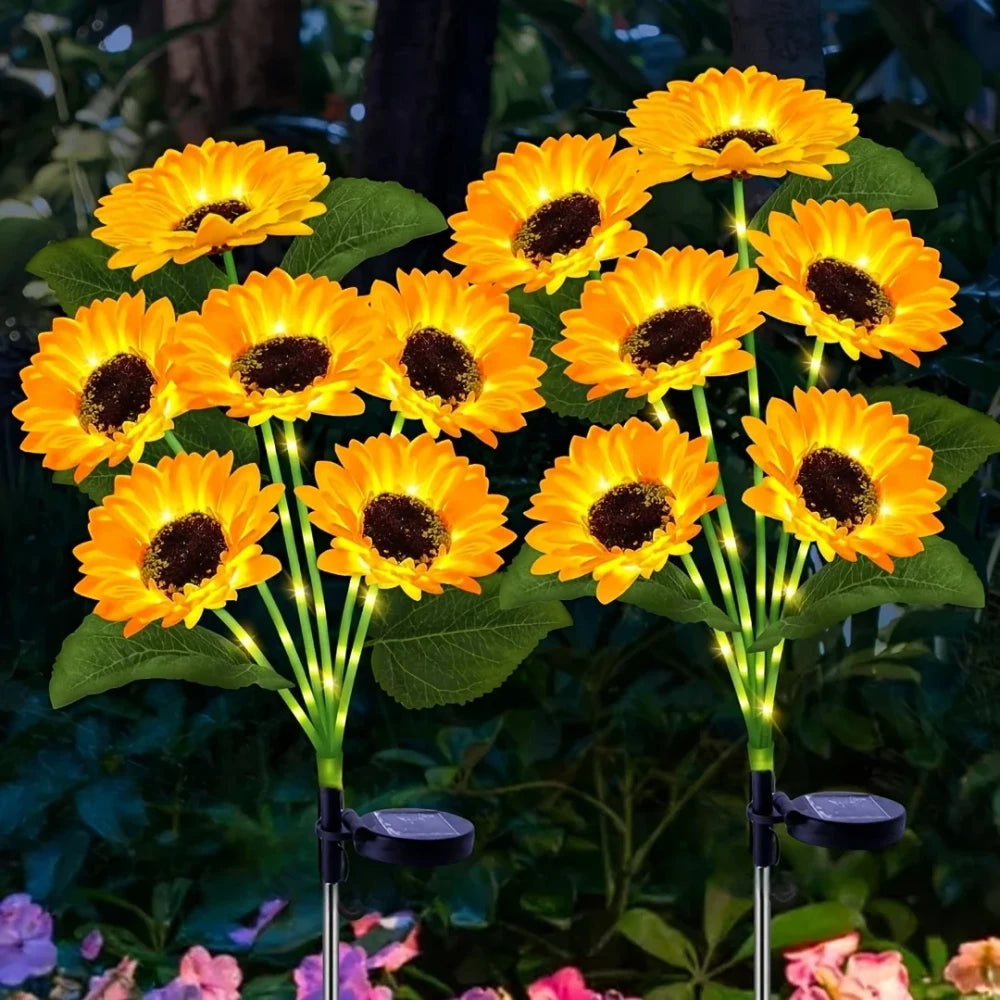Solar Sunflower LED Garden Lights