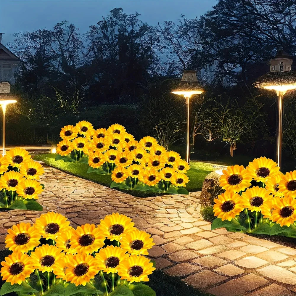 Solar Sunflower LED Garden Lights