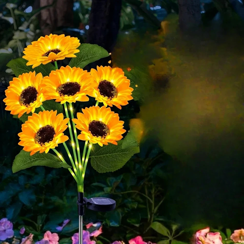 Solar Sunflower LED Garden Lights