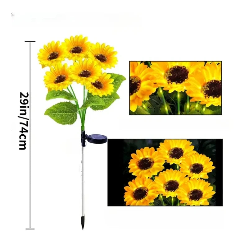 Solar Sunflower LED Garden Lights