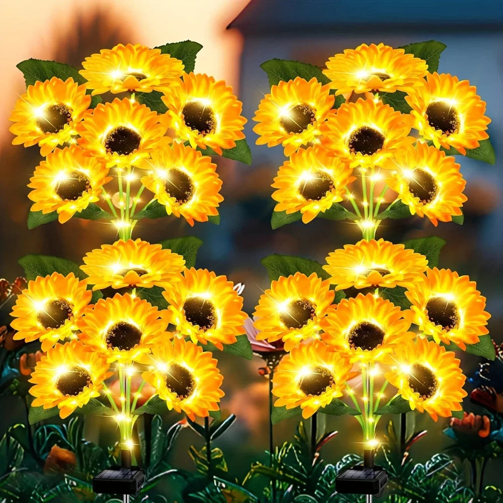 Solar Sunflower LED Garden Lights