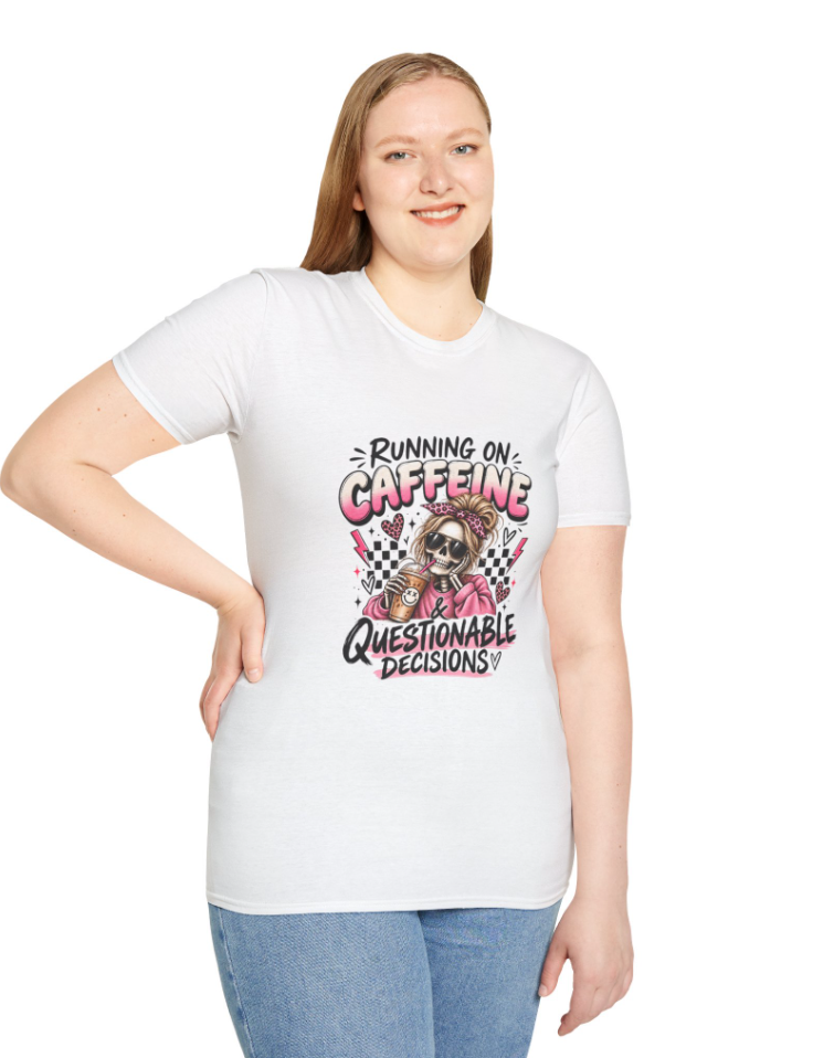 Running on Caffeine Tee | For Coffee Lovers and Survivors of Busy Days