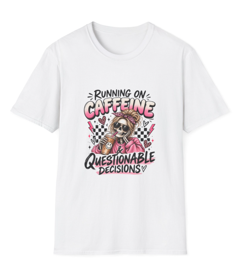 Running on Caffeine Tee | For Coffee Lovers and Survivors of Busy Days