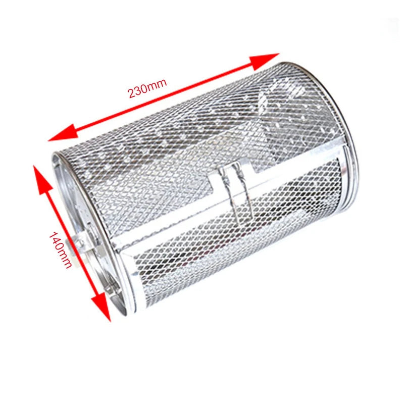 Stainless Steel Grill Rotisserie Oven For Kitchen Fry Basket Coffee Bean Grilled Cage Drum Rack Air Fryer Accessories Universal