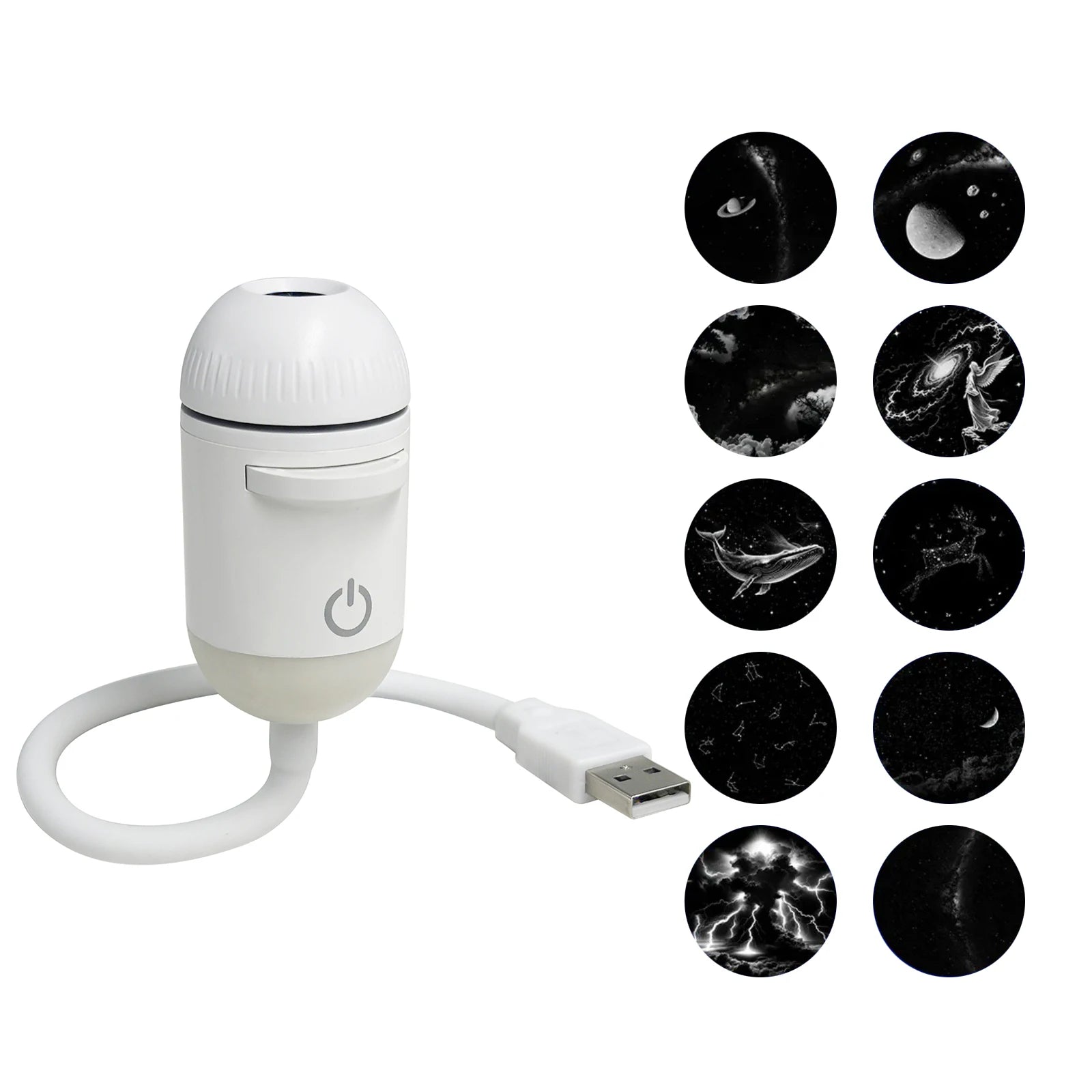 2-in-1 Mini Galaxy Star Projector Night Light USB 360° Rotatable LED Starry Sky Ambient Lamp Sleep Lighting for Bedroom Decor