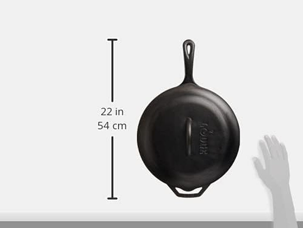 Pre-Seasoned Cast Iron Covered Deep Skillet, 5 Quart