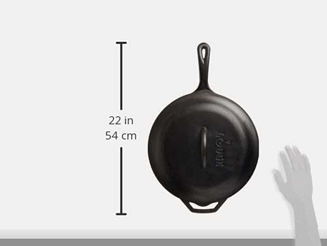 Pre-Seasoned Cast Iron Covered Deep Skillet, 5 Quart