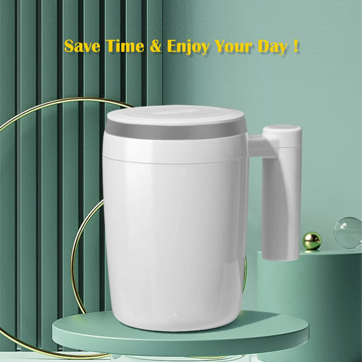 Rechargeable Self Stirring Mug Magnetic Adsorption Charging 14.5Oz
