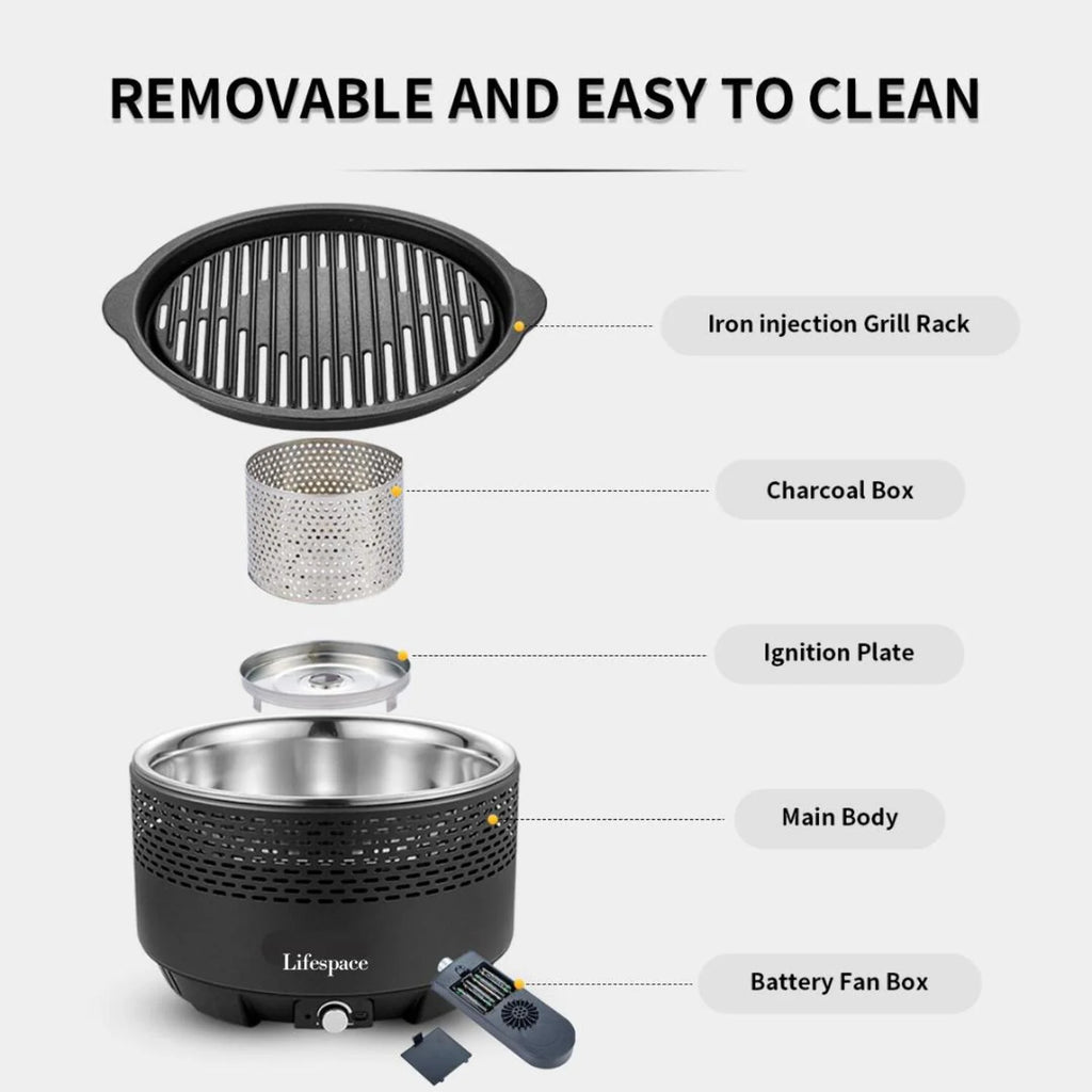 Lifespace Portable Lightweight Charcoal Grill with FREE Dome Lid & Carry Bag