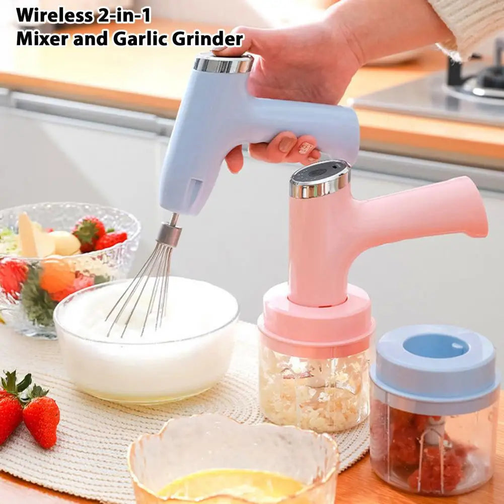 Multifunctional Hand Mixer Electric Hand Mixer Usb-c Rechargeable Cordless Whisk 5-speed Handheld Mixer with Dual Beaters