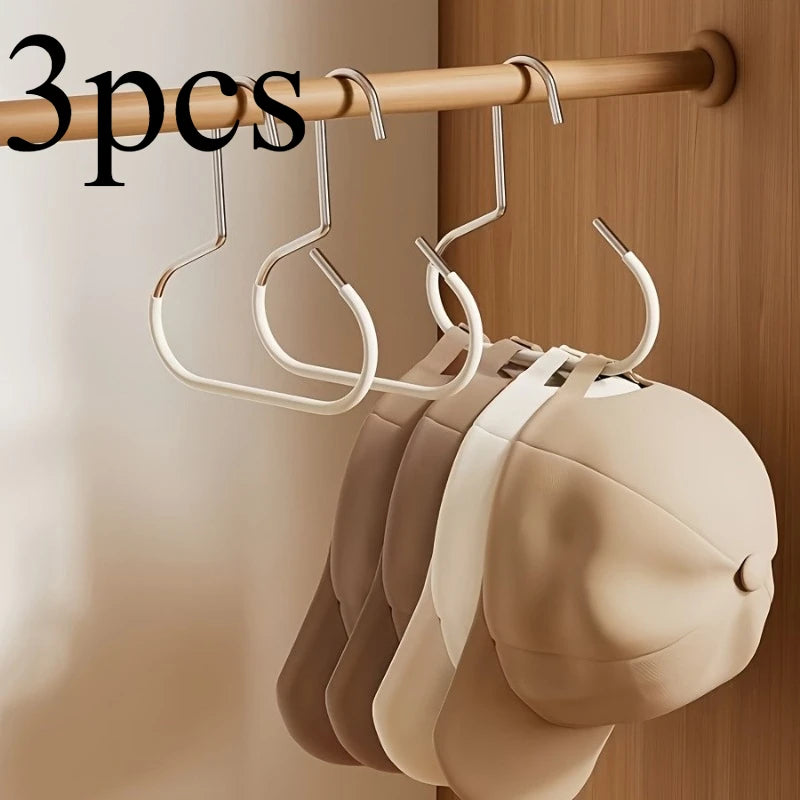 1/2/3Pcs Simple Hat Storage Hooks, Metal Material for Scarf Organization, Belt Organization, Bra Organizer Clothes Rack，Hat Rack