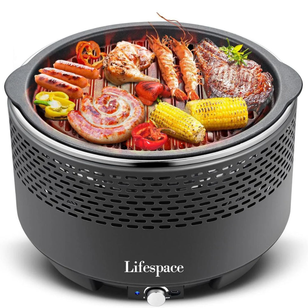 Lifespace Portable Lightweight Charcoal Grill with FREE Dome Lid & Carry Bag