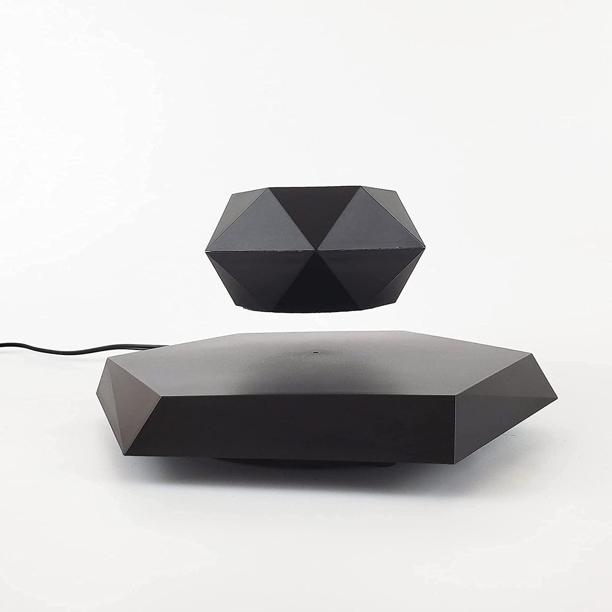 Levitating Plant Pot, Magnetic Levitation Flower Pot Rotating Planters Suspension Floating Plant Succulents Potted for Home Living Room Office Desk Decoration (Black)