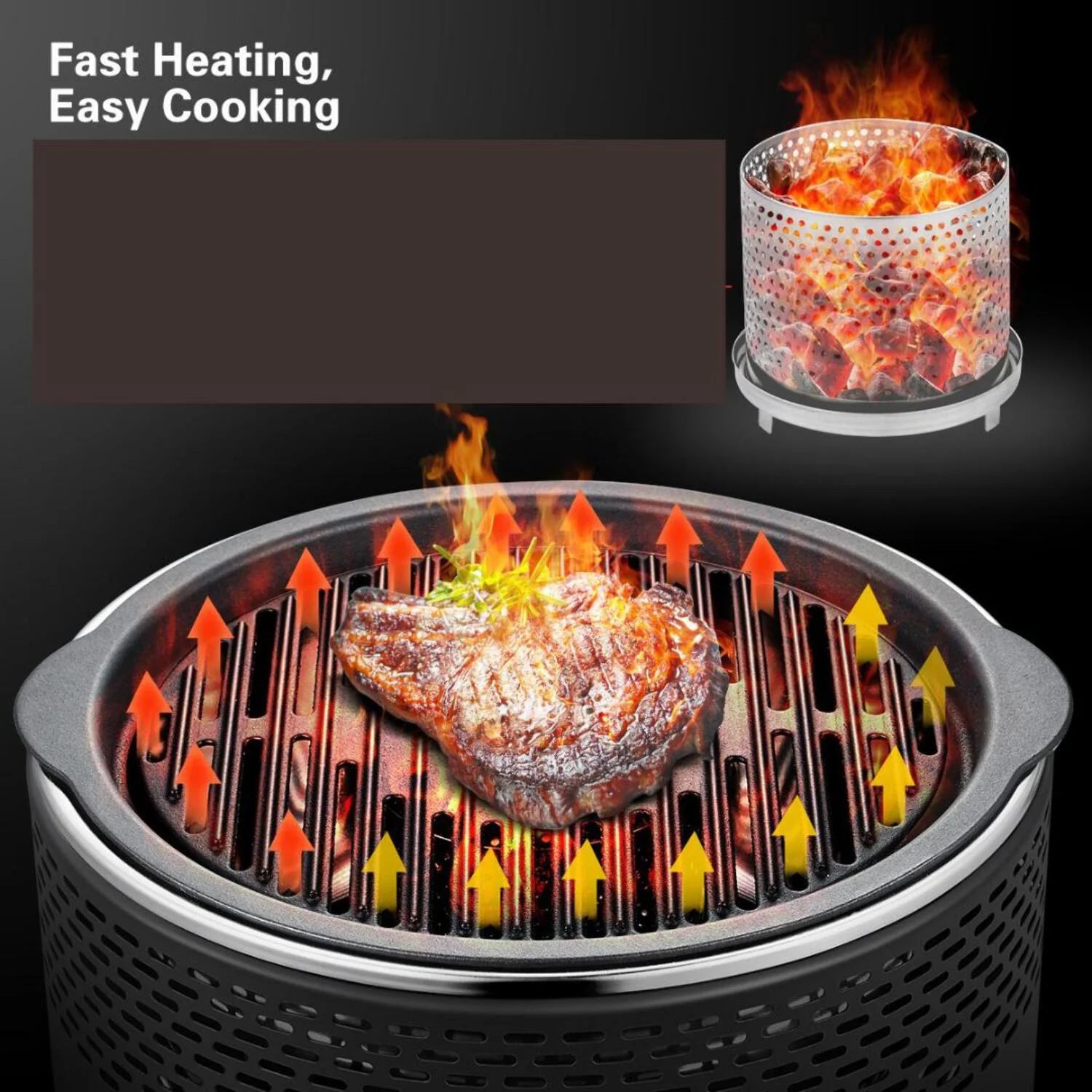 Lifespace Portable Lightweight Charcoal Grill with FREE Dome Lid & Carry Bag