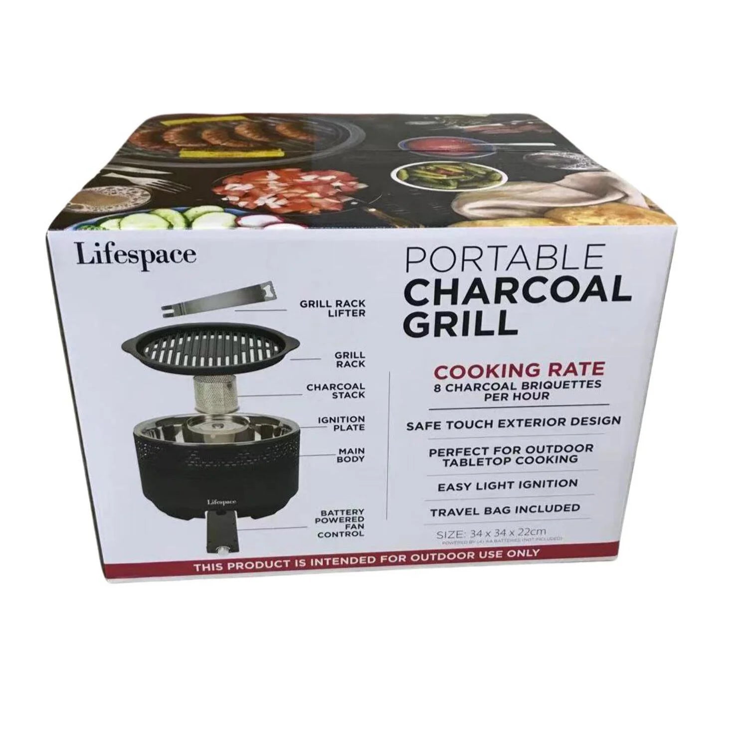 Lifespace Portable Lightweight Charcoal Grill with FREE Dome Lid & Carry Bag