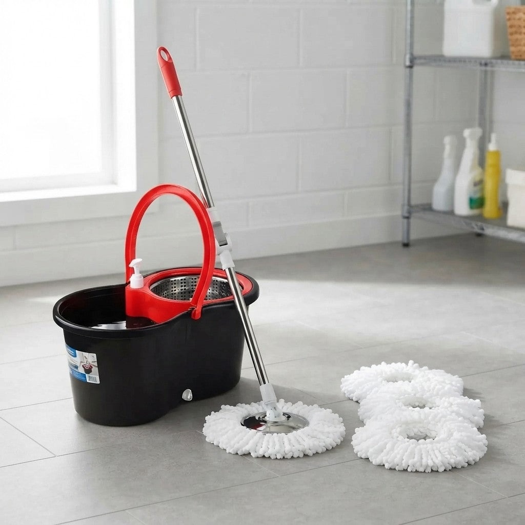 Spin Mop and Wringer Bucket Set